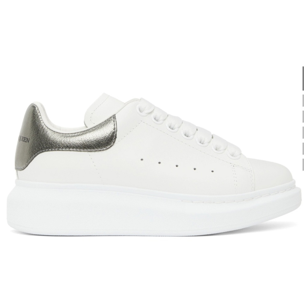 ALEXANDER MCQUEEN
White & Gunmetal Metallic Oversized Sneakers size 39